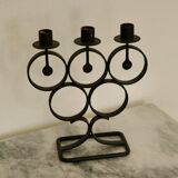 Vintage metal candelabrum with black coating