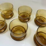 Set of 6 amber glasses