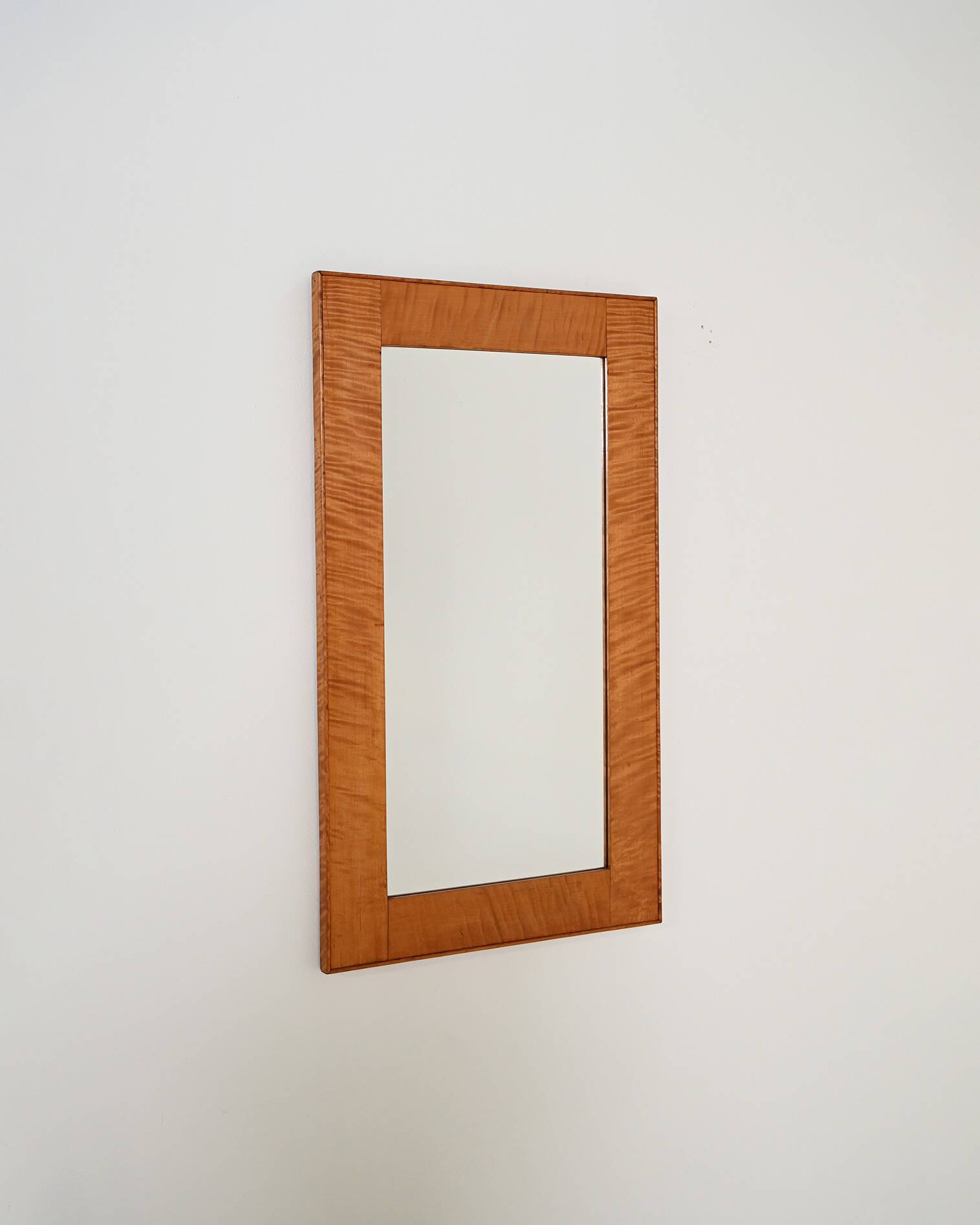 Scandinavian curly birch mirror, 1950s