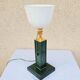 1940 Lamp Leather & Golden Brass Maison Chalmette in Paris Ht 55 cm