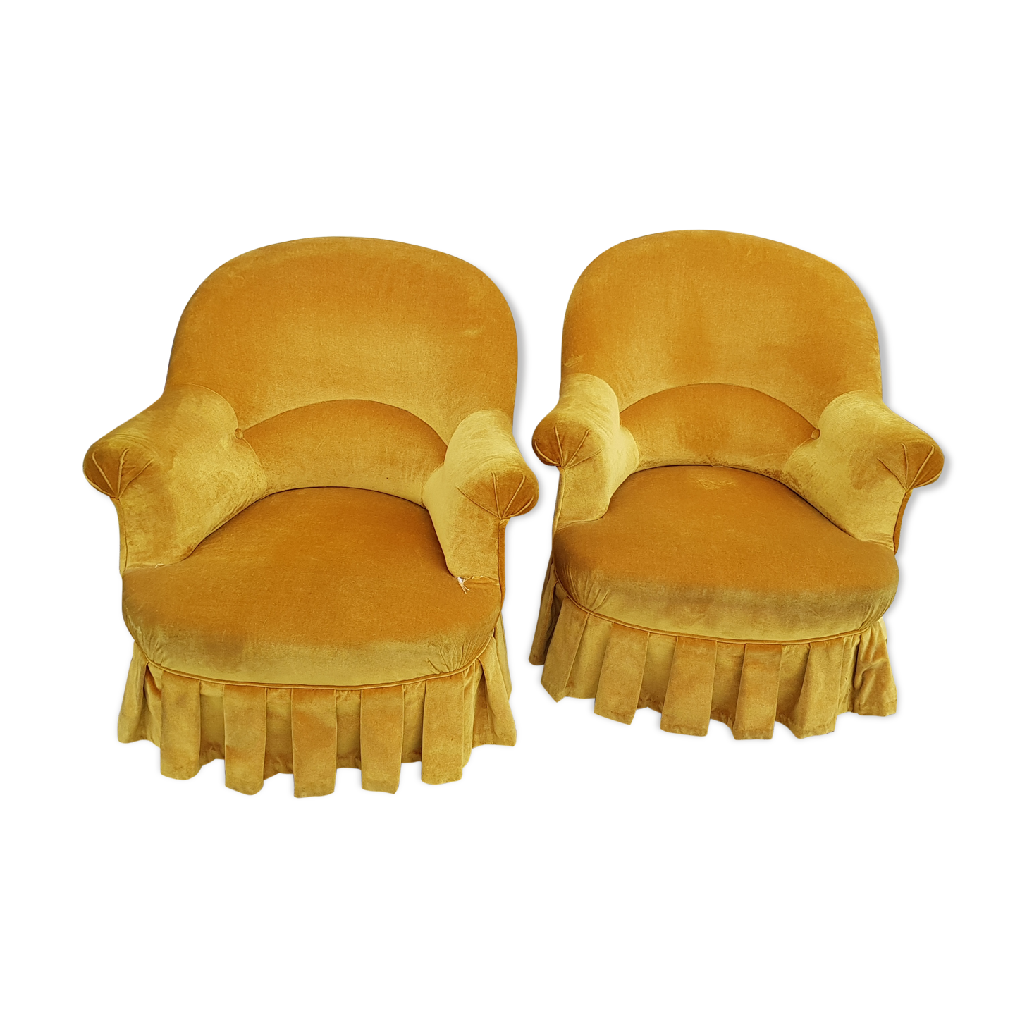 Pair of toad armchairs