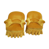 Paire de fauteuils crapaud