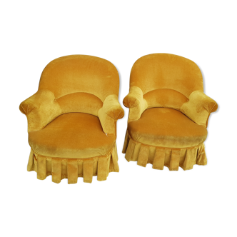 Pair of toad armchairs