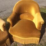 Pair of toad armchairs