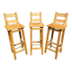 3 scandinavian design bar stools vintage pine