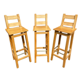 3 tabourets de bar design scandinave pin vintage