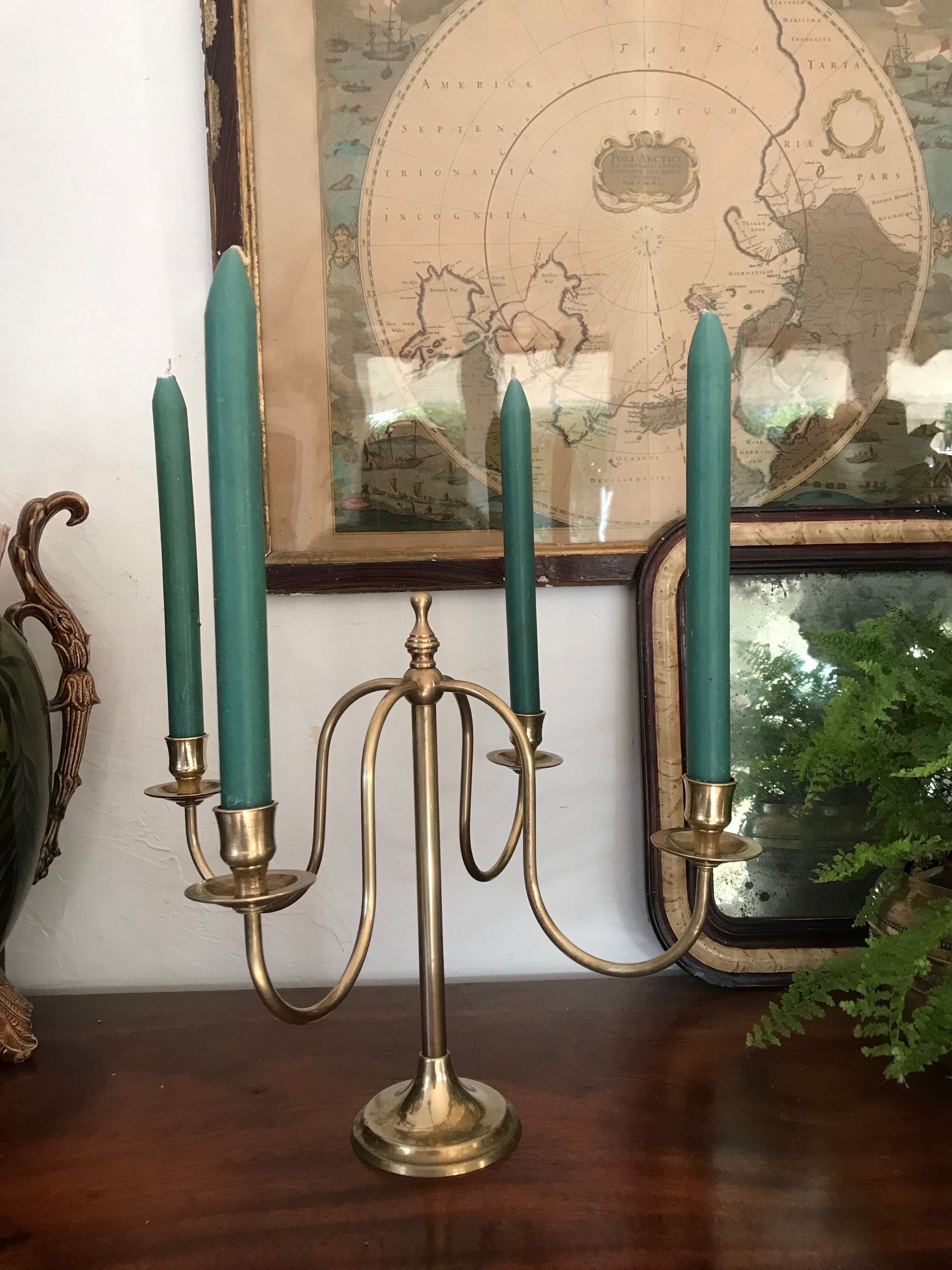 Scandinavian brass chandelier