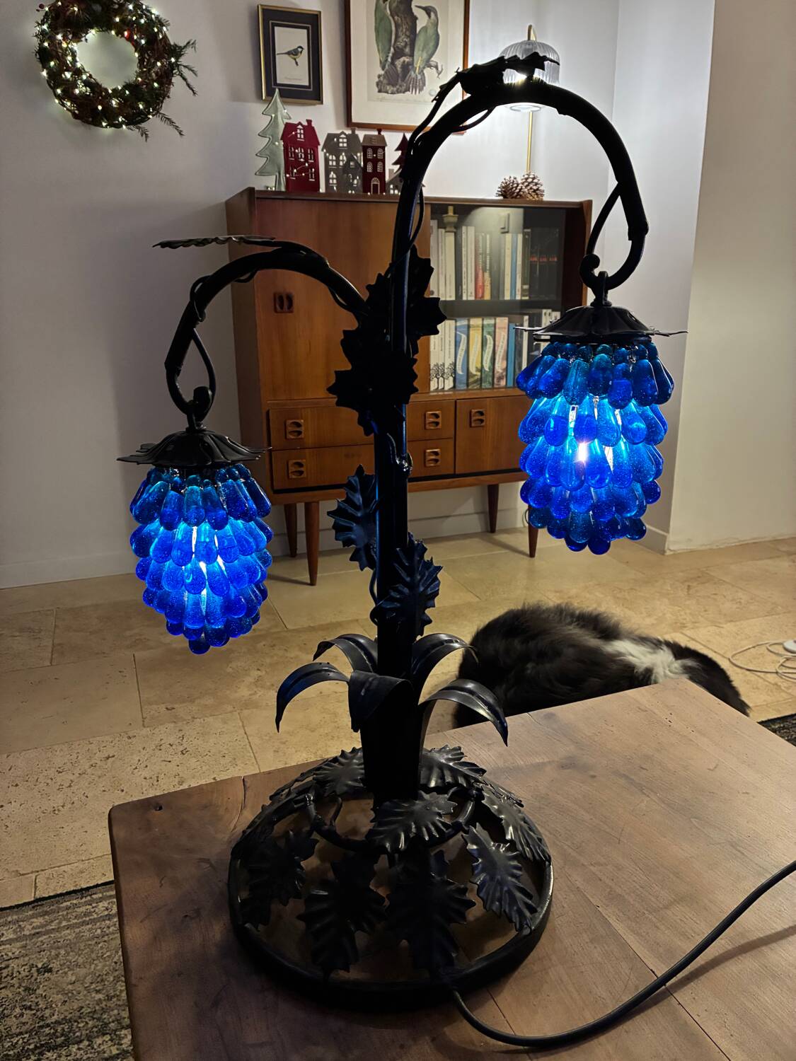 Large Murano table lamp, bunch of grapes