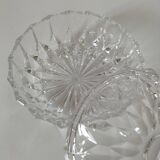 Large vintage pressed glass candy box – diamond pattern