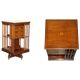 Restored Victorian walnut revolving library.