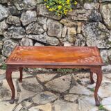 Coffee table in brass marquetry