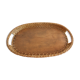 Plateau en bois et rotin