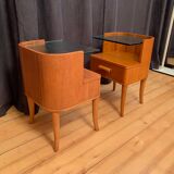 A pair of bedside tables by Axel Larsson, Bodafors, Sweden, 1940s.
