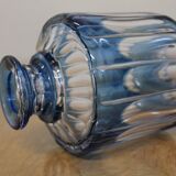 Val Saint-Lambert crystal blue flask