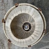 Scandinavian style jute and wood pendant light