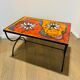 Coffee table / side table ceramic and wrought iron