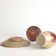 Unique Oxblood Glazed Stoneware Pieces, By Henning Nilsson, Set of 3