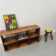 Antique pine storage cabinet with lockers