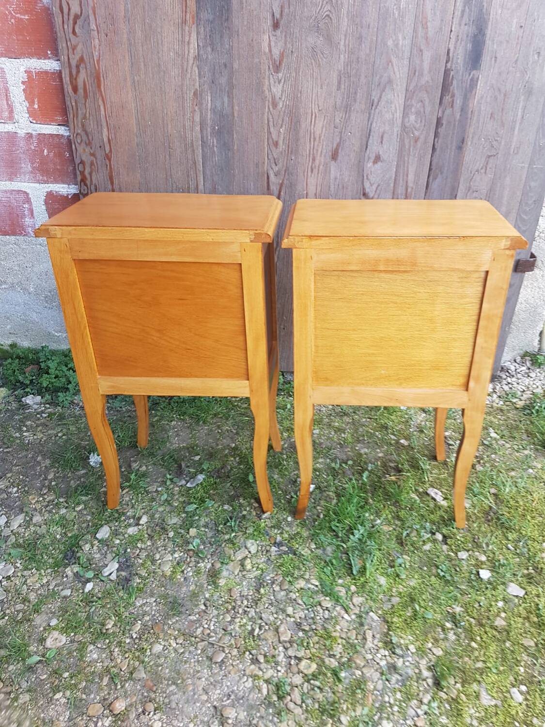 Pair of bedside nightstands with vintage wooden case