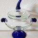 Plat de bonbonnière Cristal de Paris avec des détails bleu cobalt