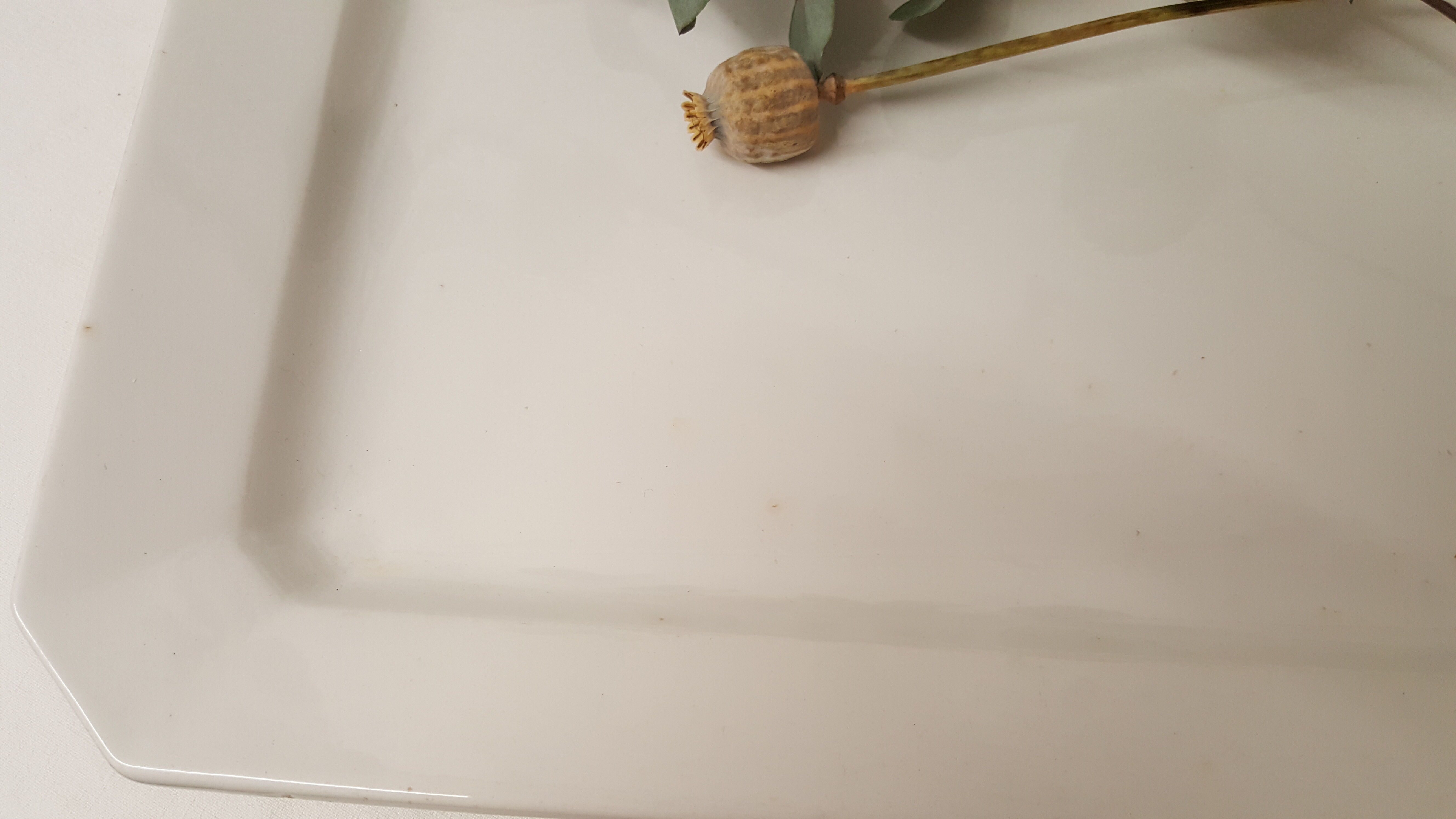 Large white rectangular dish Luneville France