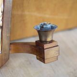 Vintage wooden wall light, wall light with art deco mirror