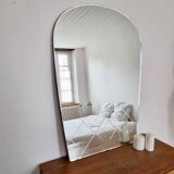 Large vintage beveled arch mirror