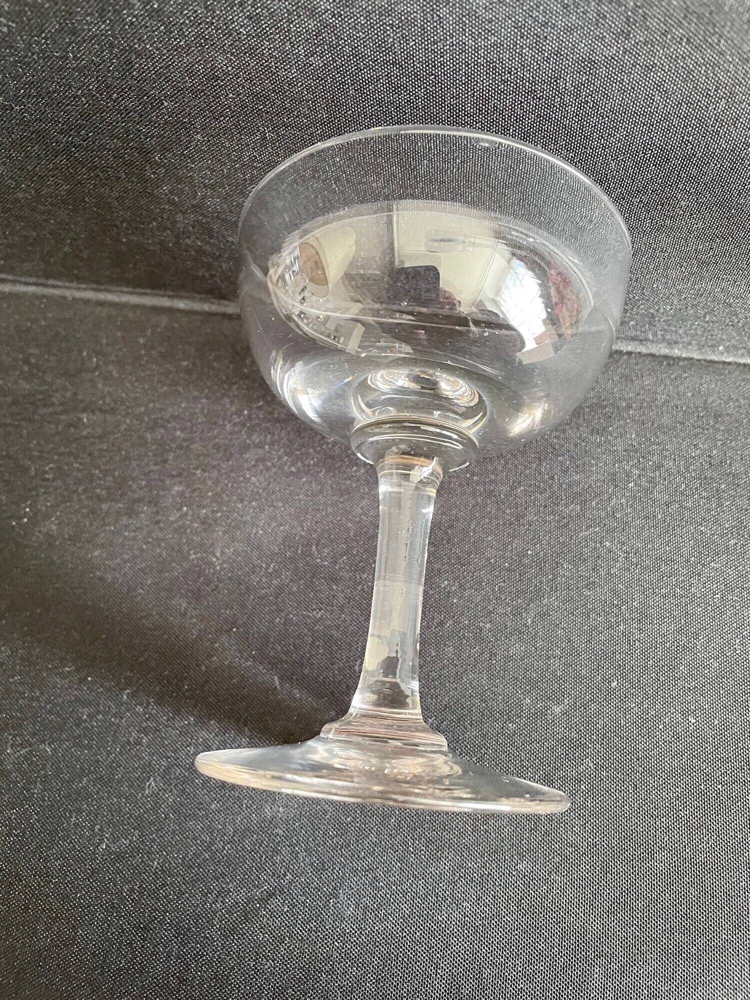 Lot de 6 coupes à champagne, Napoléon III, 1/2 cristal soufflé et taillé