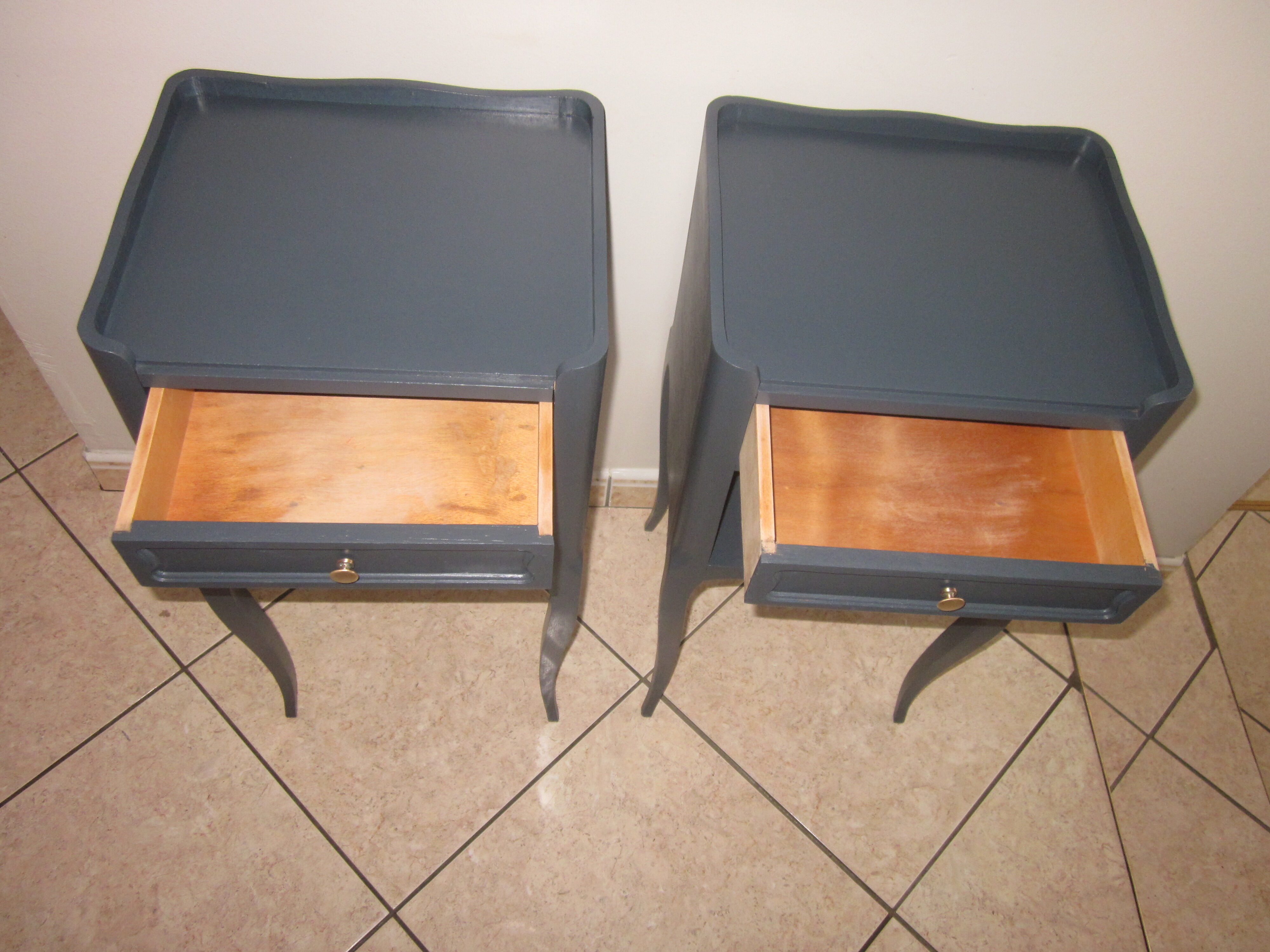 Anthracite grey style bedside pair