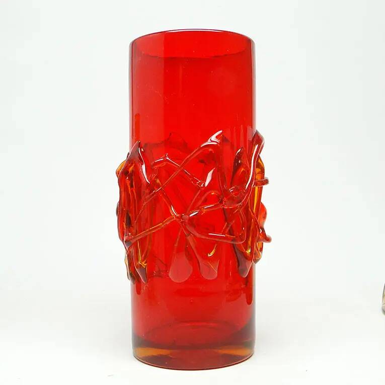Vase, modernism, glass, designed by J. Słuczan-Orkusz, Poland, 1970s