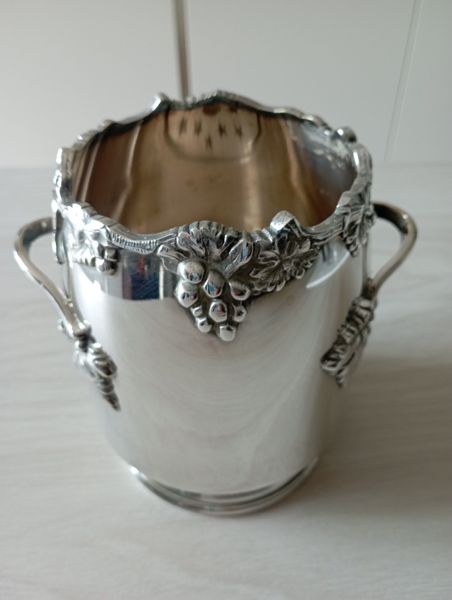 Silver metal flower spike vase