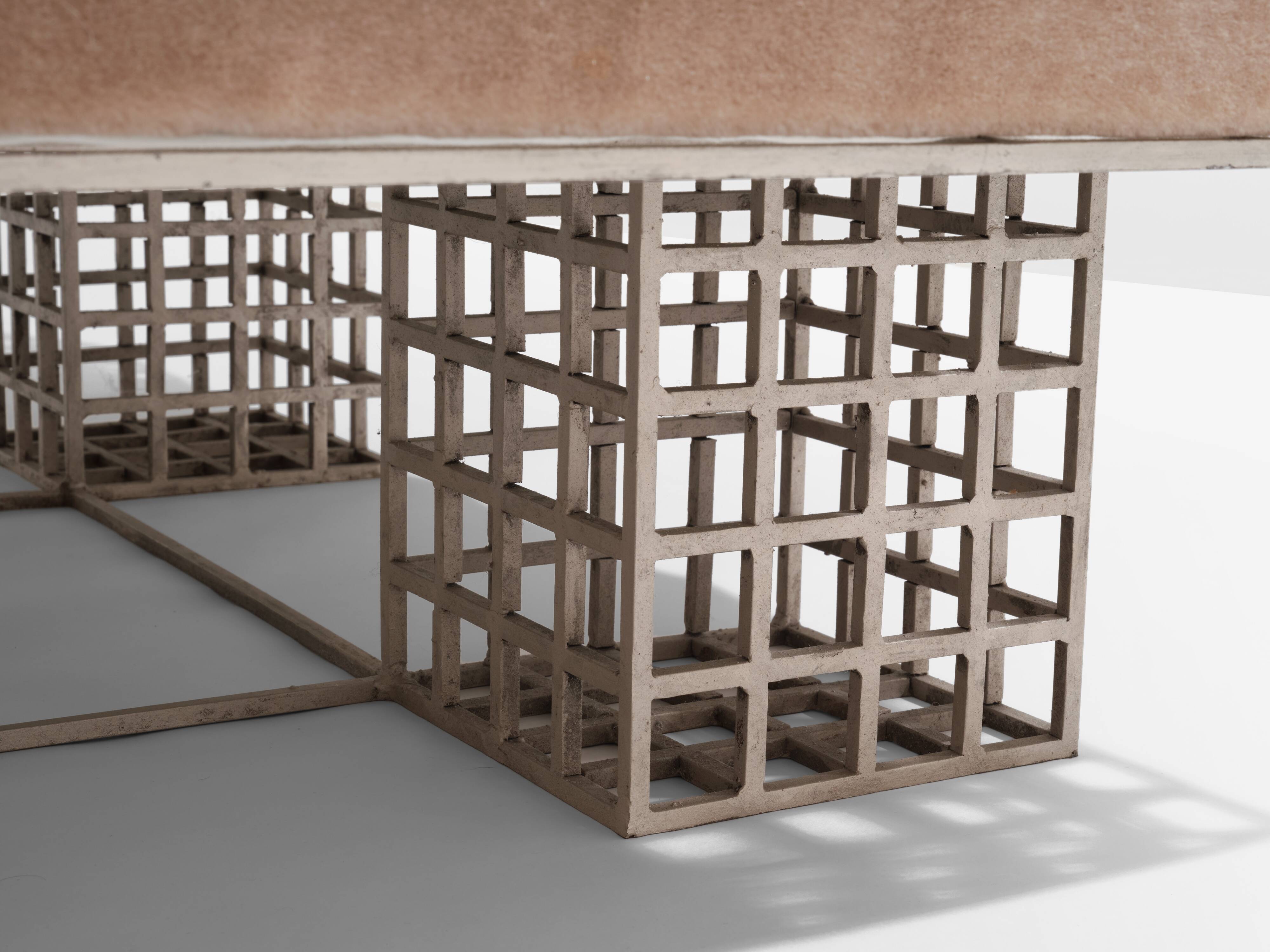 Large ottoman bench by Carla Sozzani in Milan, mohair velvet, 1990