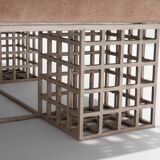 Large banc ottoman Carla Sozzani à Milan velour de mohair 1990