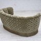 1960s, Danish 2-seater curved sofa, light green furniture velour.