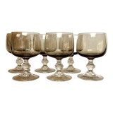 Set of 6 smoked glasses luminarc france