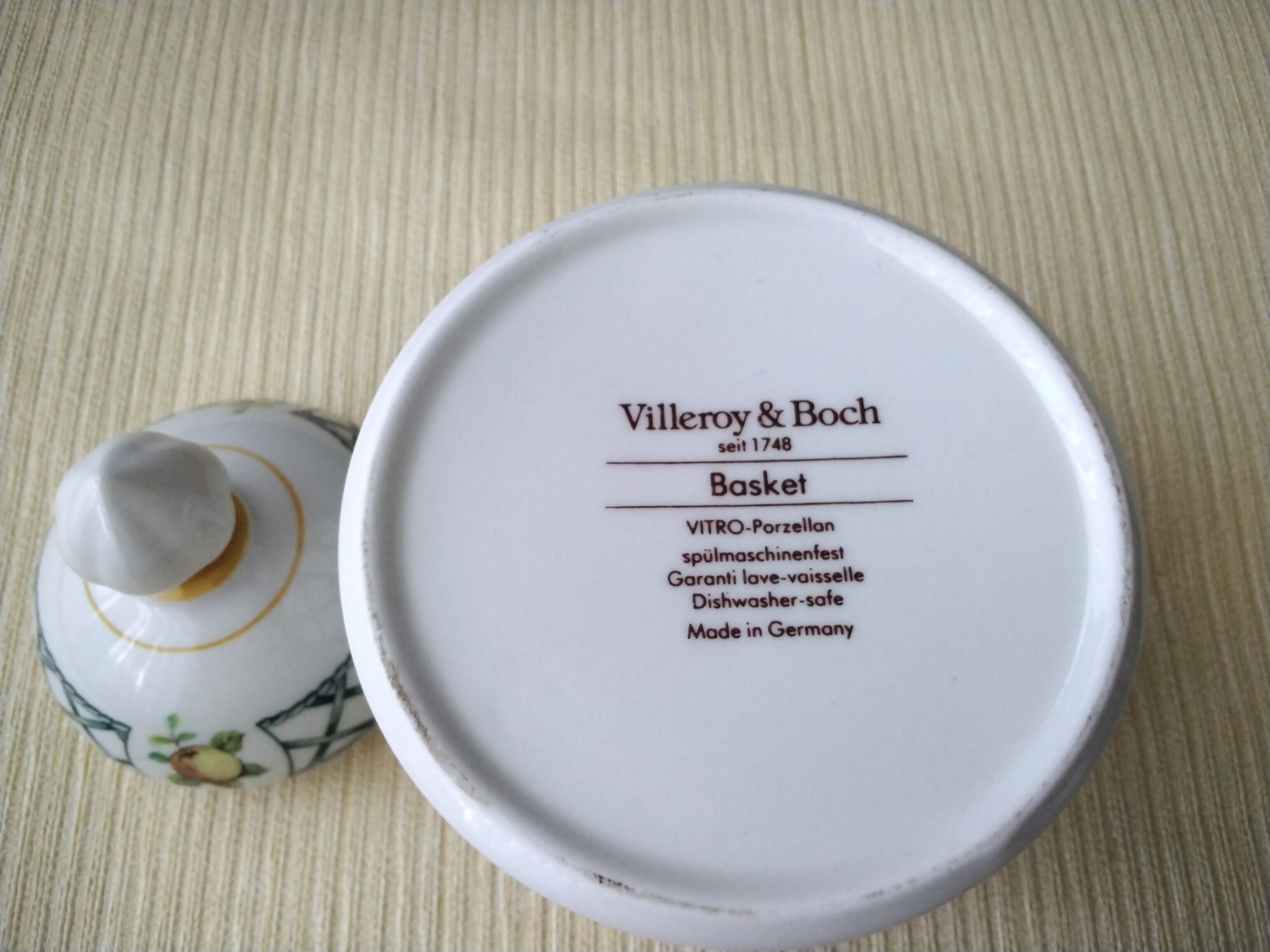 Glass sugar porcelain Villeroy Boch, model basket