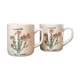 2 tasses à thé en grès moucheté fleurs rosa canina