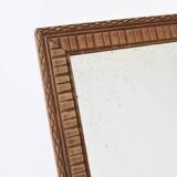 Old beveled mirror, carved frame, mercury glass
