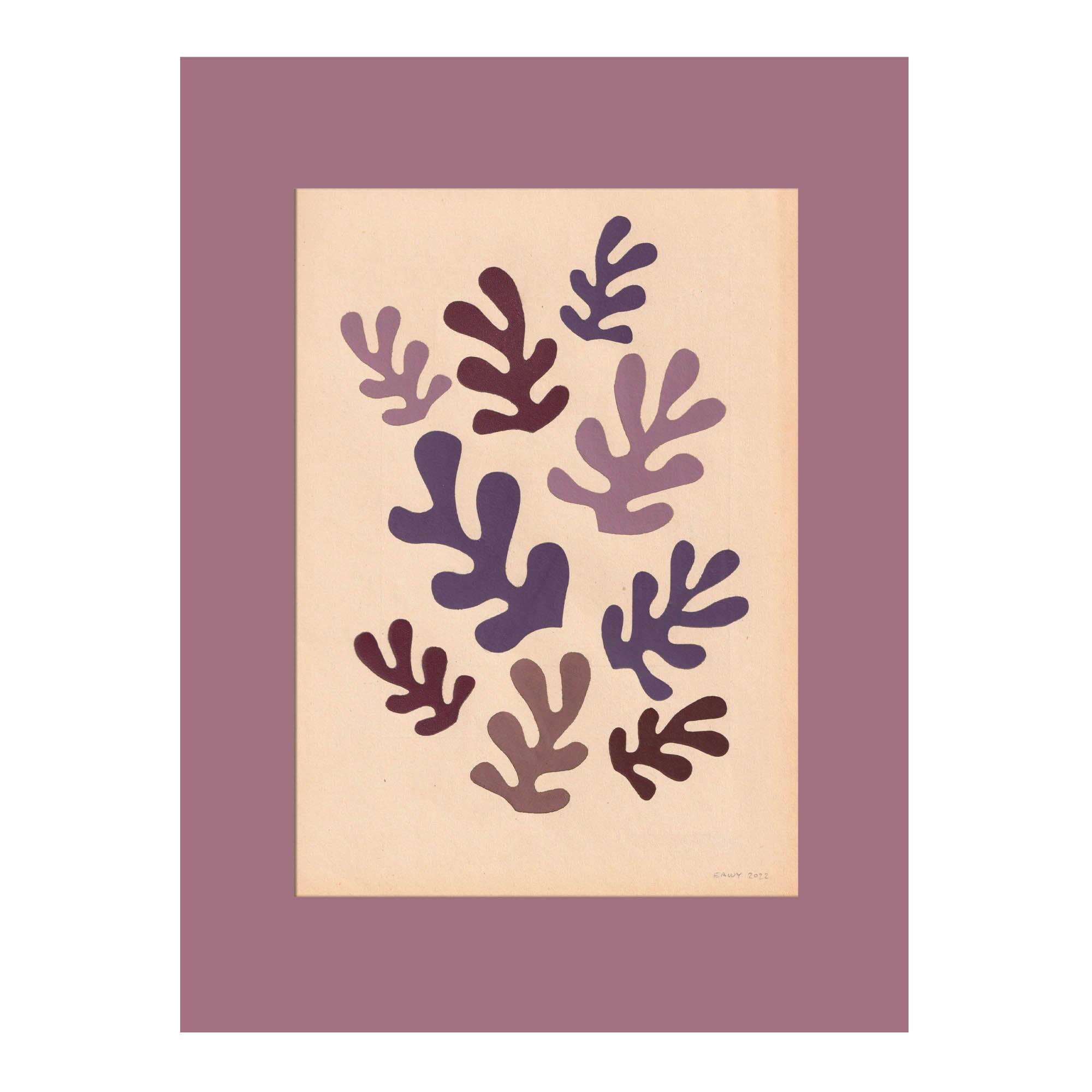 Collage on old paper inspired by Matisse