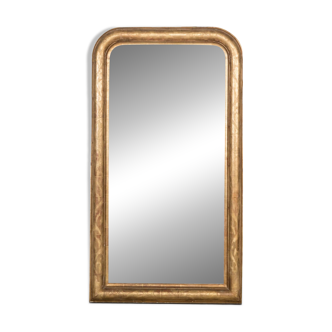 Narrow 19th C Louis Philippe Mirror with Flowers