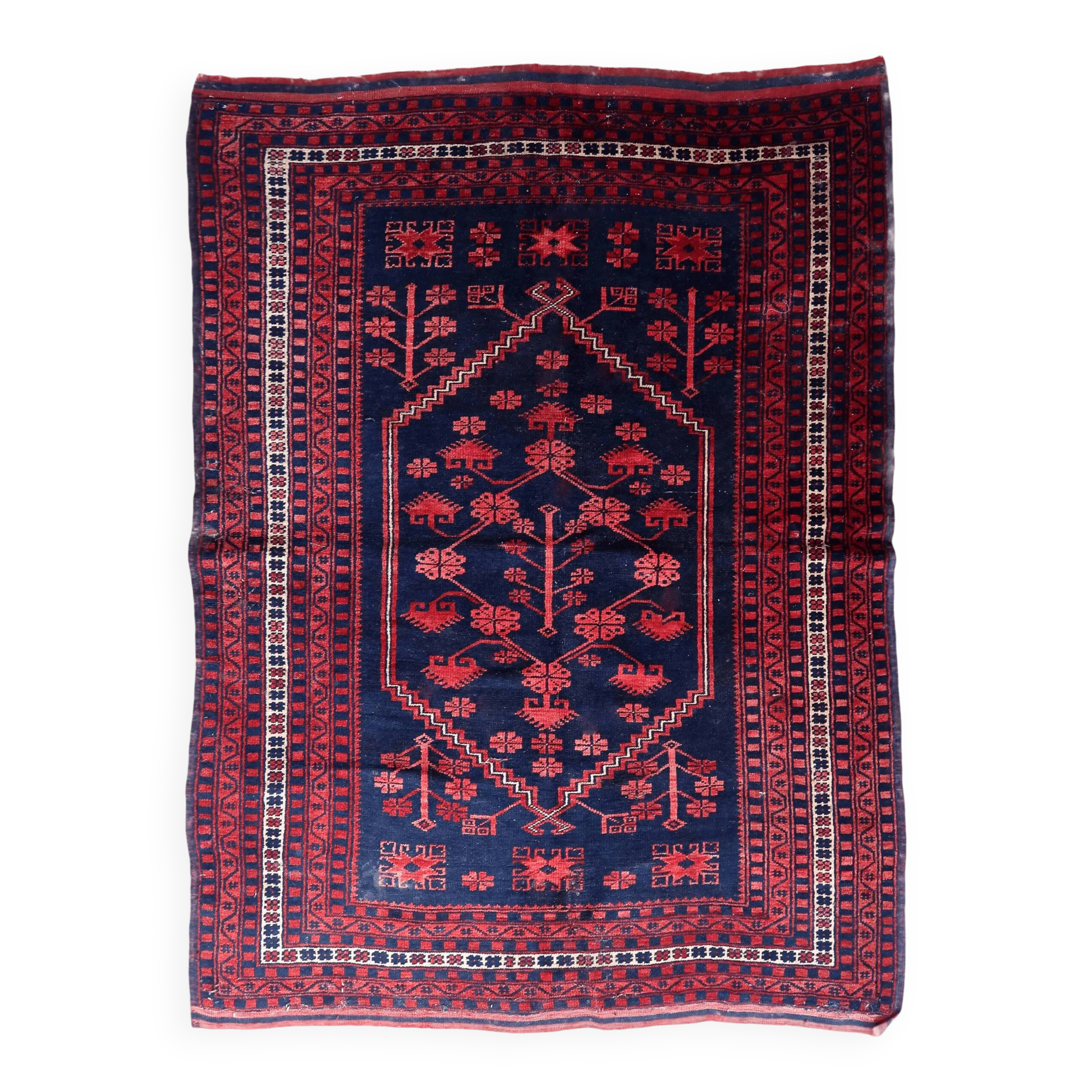 Handmade vintage Caucasian Karabagh rug 120cm x 179cm, 1940s