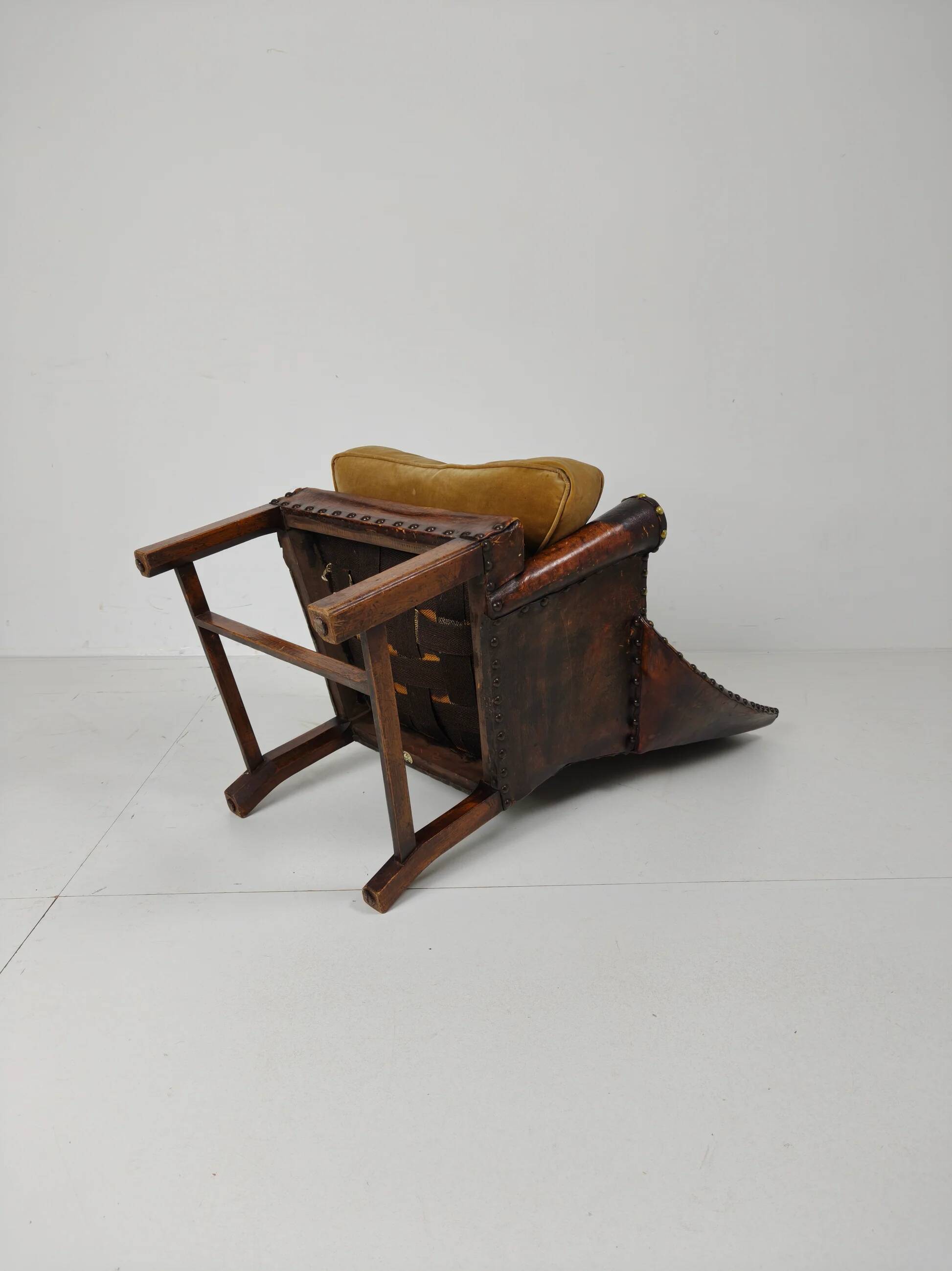 Antique leather armchair, England circa 1800