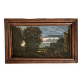 Impressionist painting - oil on canvas 1860 - French school - countryside landscape