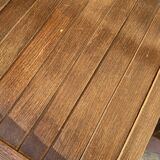 Three wooden folding chairs