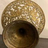 Openwork mythological cup in bronze on pedestal, Renaissance style