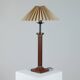 Vintage Mid Century table lamp column decor plissee shade