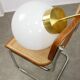 Big Mid-Century Italian Opaline & Brass Globe Pendant Lamp