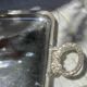 Silver-plated service tray in the style of Louis XVI.