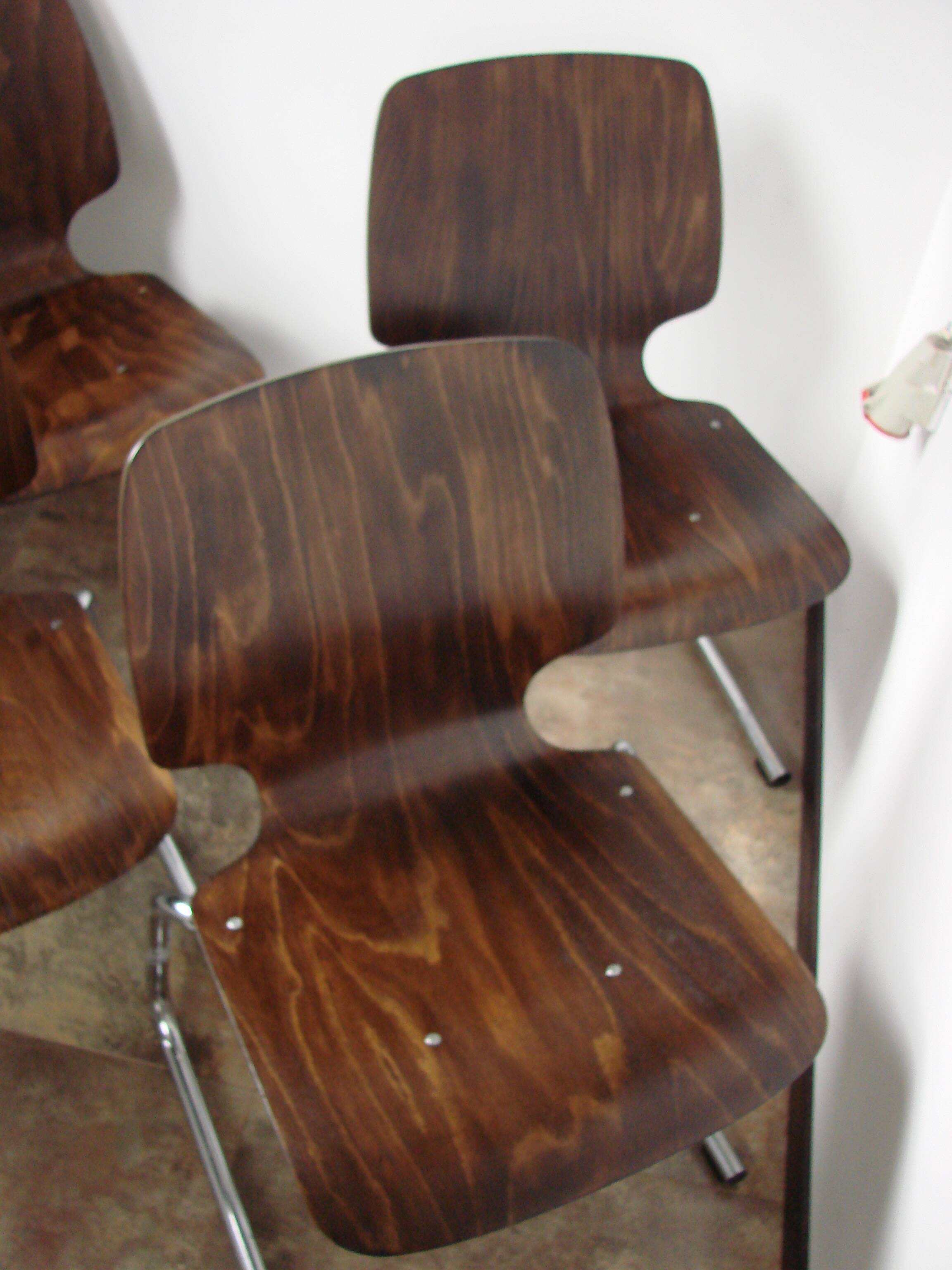 Ensemble de 4 chaises Kusch+Co Flötotto, années 1960.