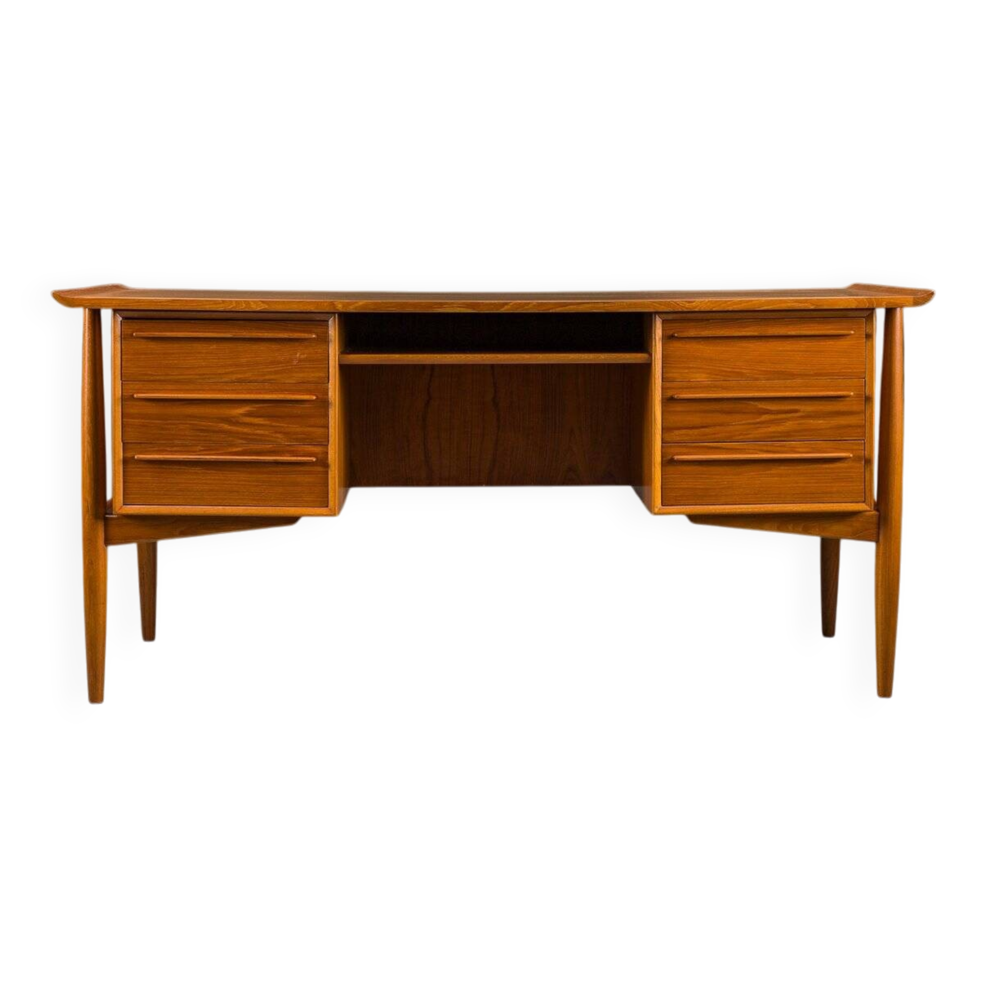 Mid-century Danish teak executive desk by Arne Vodder for H.P. Hansen, 1960s